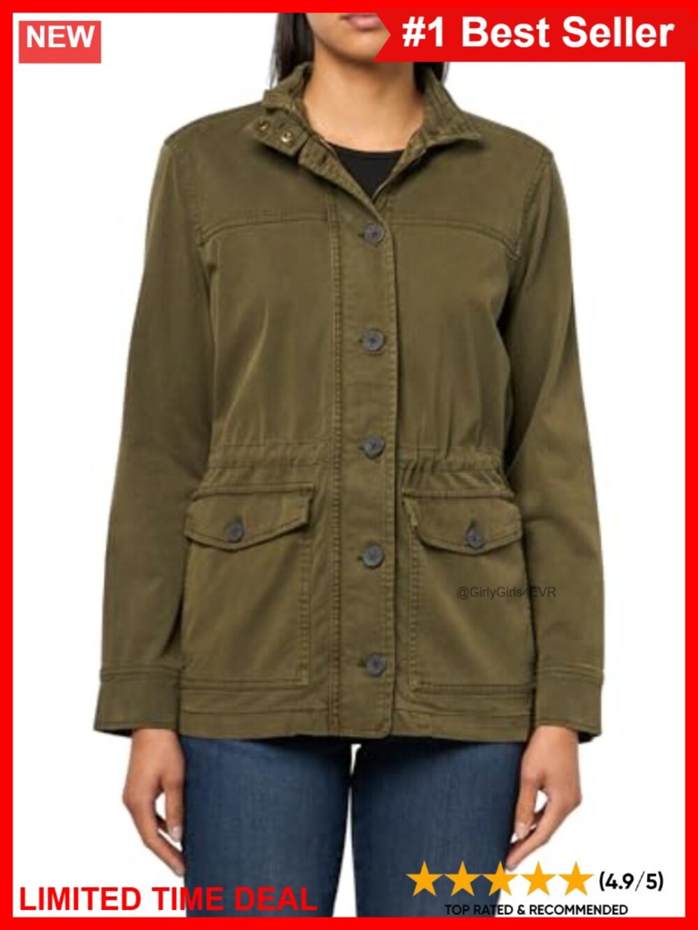Lucky Brand Utility Jacket Anorak Relaxed Fit Long Sleeve